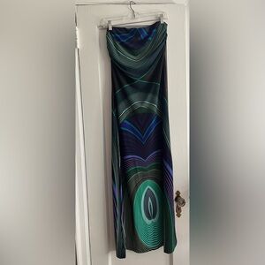 Pretty summer strapless stretchy long dress